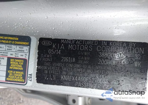 2015 Kia Forte Lx from USA, damaged, VIN KNAFX4A60F5276056